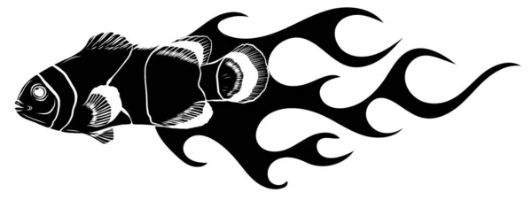 Αφηρημένη καύση ψαριών, εικονογράφηση διάνυσμα σχεδιασμό τέχνης — Διανυσματικό Αρχείο