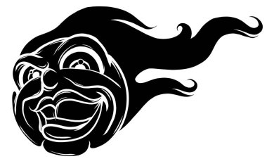 Hevesli yangın karakter karikatür tarzı vektör çizim