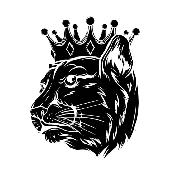 Panther in the crown. Vector illustration design — Stock Vector