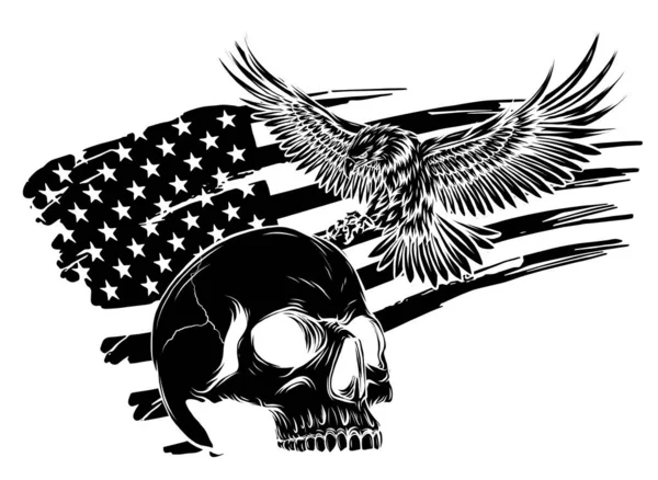 Usa 'nın ulusal sembolü. Flag ve Eagle. vektör — Stok Vektör