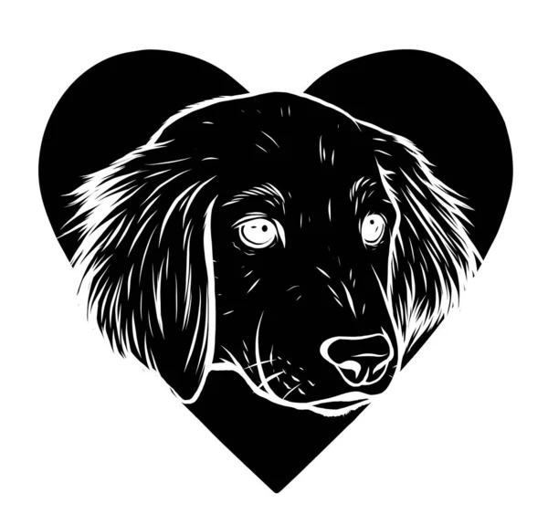 爱犬的标志和人物图解，用于爱犬的标志或吉祥物载体 — 图库矢量图片