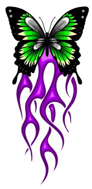 Butterfly fiery background for design Vector Illustratio