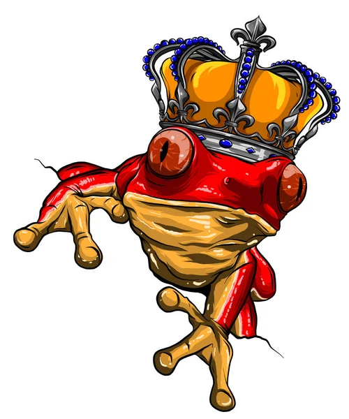 Лягушка Принц Фея векторная иллюстрация, с короной. вектор — стоковый вектор