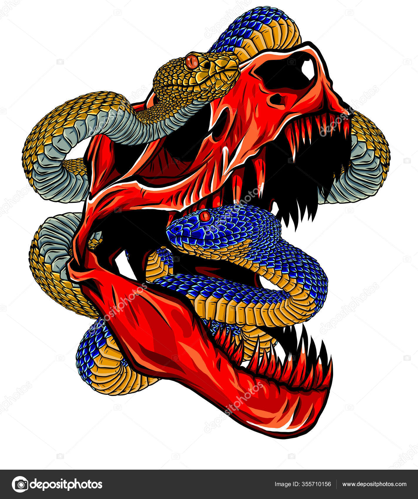 Dinosaur Skull Drawing Of T Rex Skull With Snake Vector Image By C Deanzangir Gmail Com Vector Stock Dinosaur Skull Drawing Of T Rex Skull With Snake Vector Image By C Deanzangir Gmail Com Vector Stock