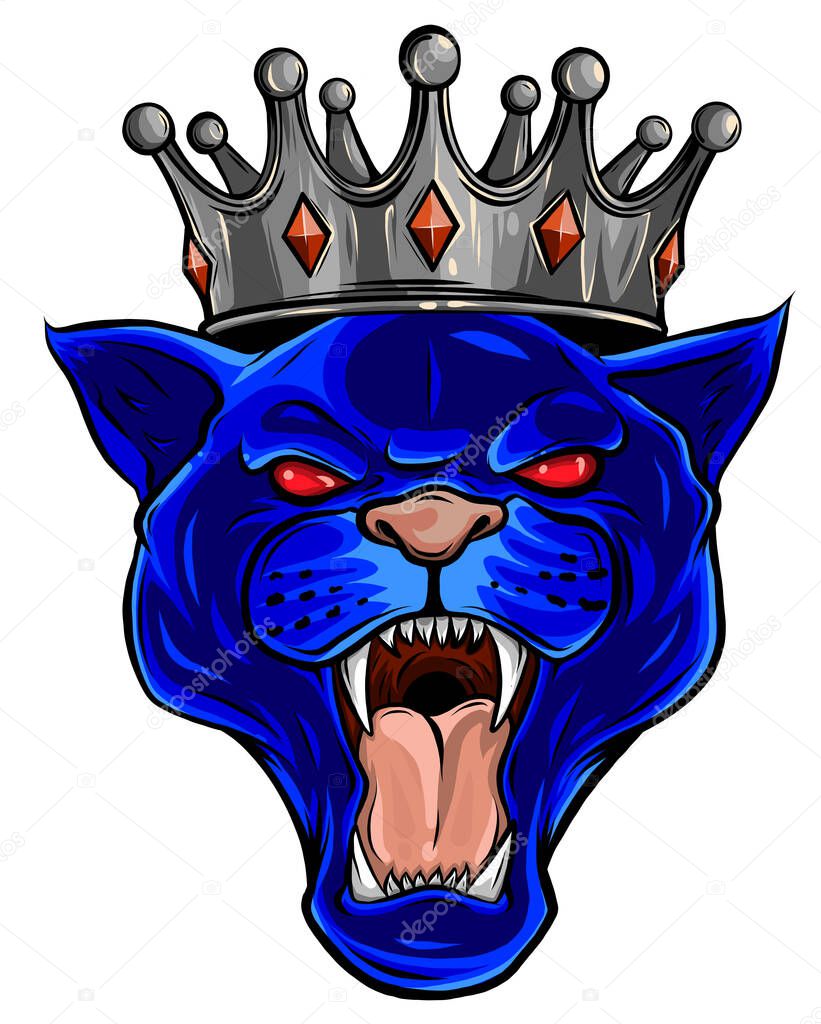 Cougar Panther Mascot Head Vector Graphic