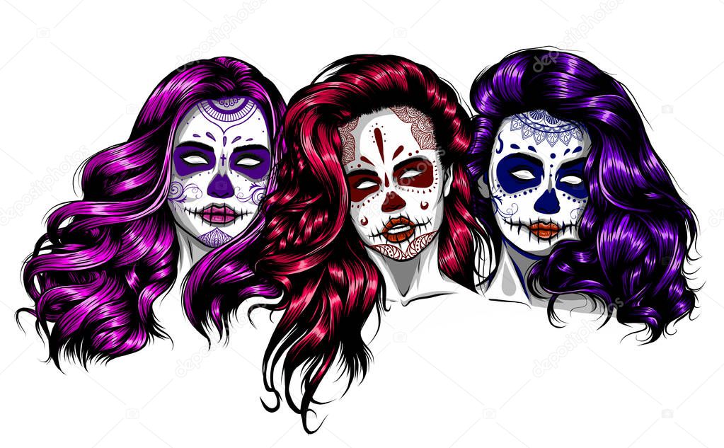 Mexican muerte skull vector design