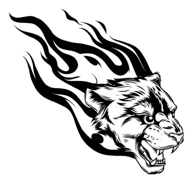 Kabile çizimi için vektör şablonu panter başı