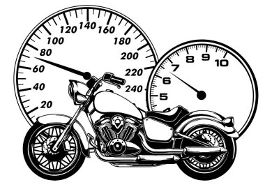 Gerçekçi motosiklet modeli - vektör çizim sanatı