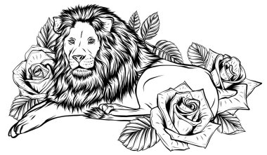 Aslan Kral. Vektör illüstrasyon tasarımı yalnız hayvan.