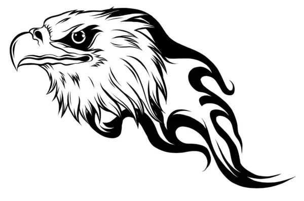 Cabeza de águila en estilo de contorno. ilustración vectorial — Archivo Imágenes Vectoriales