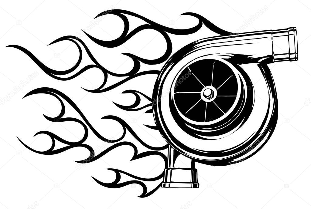 Logo design for turbo vector