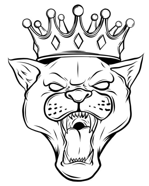 Panther in the crown. Vector illustration design