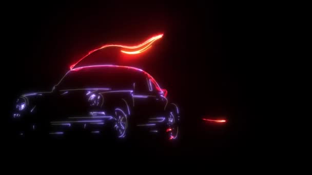 Fast car flames video desgn art — Stock Video
