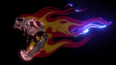 Dinozor Kafatası. T-Rex Kafatası videosunun çizimi