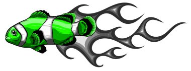 Palyaço balığının vektör çizimi. tasarım sanatı