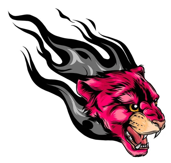 Çizilmiş pembe panter vektör çiziminin yüzü