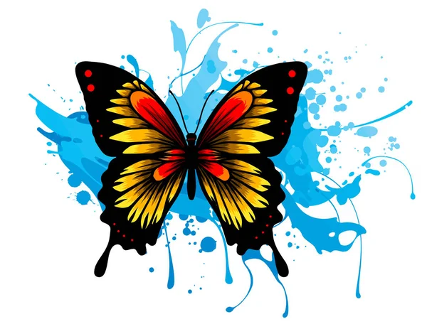 Illustration vectorielle papillon décoratif avec motif de tache — Image vectorielle