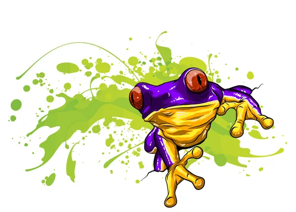 小青蛙一只可爱的小青蛙的矢量图解. — 图库矢量图片