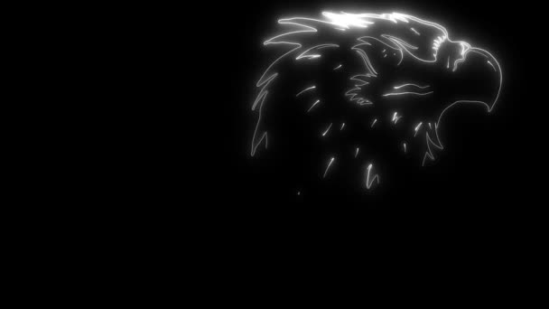 Animación de un águila con llamas y que se ilumina — Vídeo de stock
