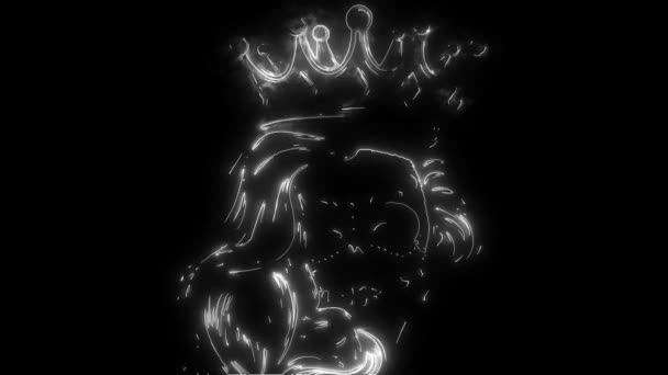 여왕벌의 두개골을 애니메이션으로 만들어 불을 밝힙니다. — 비디오