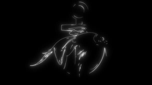 animation d'un poisson et qui s'allume 