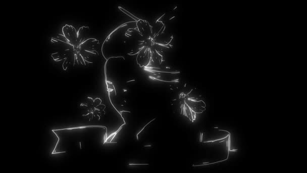 Animation of a geisha and that lights up — Stock Footage Animation of a geisha and that lights up Video Clip