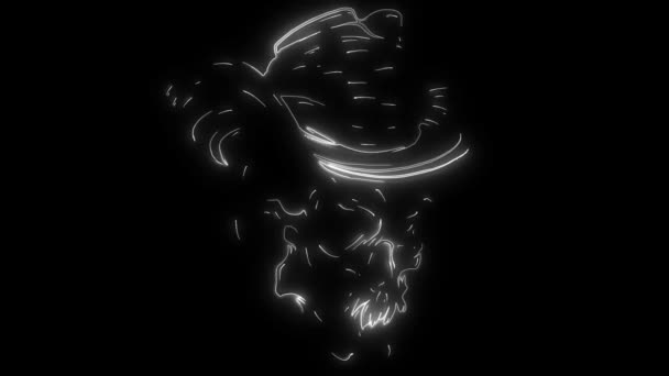 animation d'un crâne et qui s'allume 