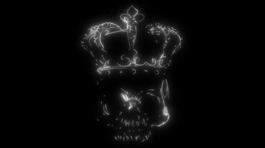 Bir kral kafatası animasyonu ve bu ışık