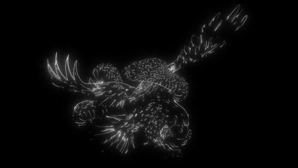 animation d'un aigle et d'un serpent et qui s'allume 