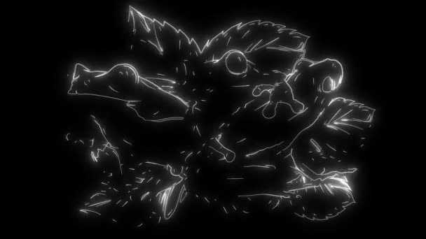 Animation eines Frosches und das leuchtet — Stockvideo