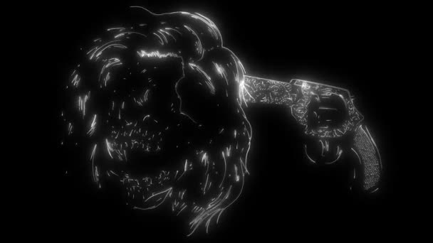 Bir kafatası animasyonu ve o ışık — Stok video