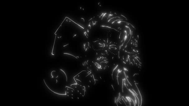 animation d'une femme avec jeu et qui s'allume 