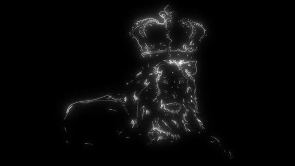 Animation of a lion and that lights up — Stock Video