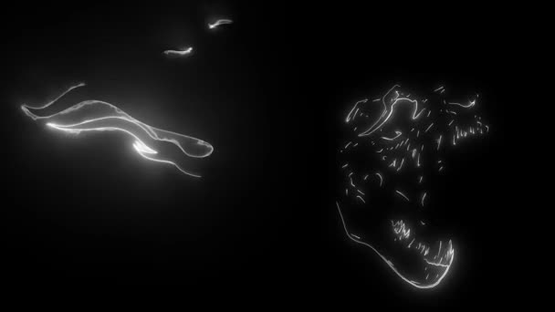 Animação de um tiranossauro rex e que ilumina — Vídeo de Stock