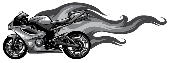 Fiery Sports Motorbike Racer Variación vector ilustración — Vector de stock