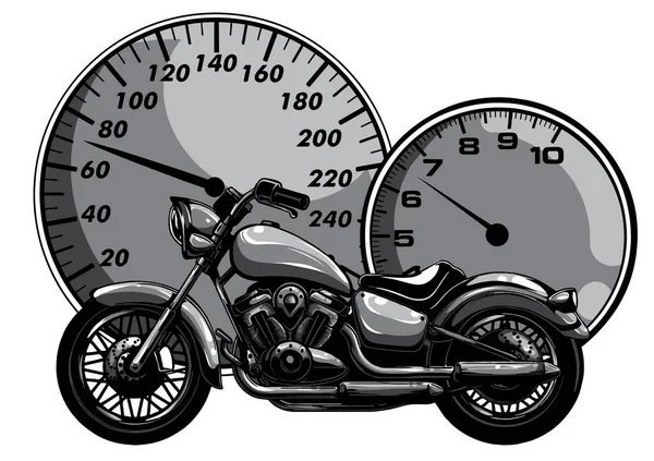 Monocromático motociclista, silueta vector abstracto. Motocicleta de carretera — Archivo Imágenes Vectoriales