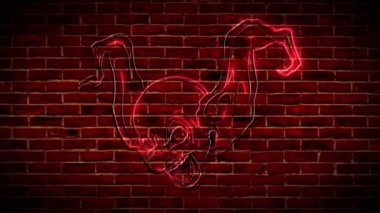 Komik palyaço suratı neon ışığı.