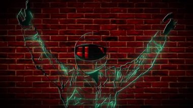 Araba yarışçısı çizgi film kahramanı lazer animasyonu