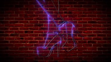 Ayakkabılı neon kadın bacakları. video