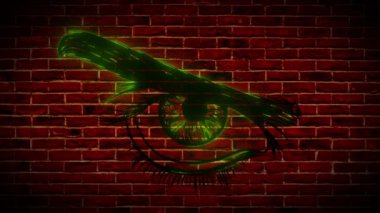 Güzellik Gözü Neon İşareti. video canlandırması