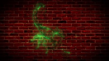 Çöl akrebi neon tarzı simge.