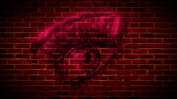 Beauty Eye Neon Sign. animație video — Videoclip de stoc