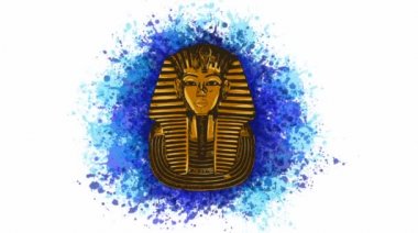 Kral Tutankhamen Mısır ölüm maskesi animasyonu
