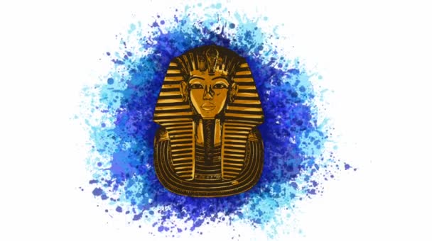 King tutankhamen egyptian death mask animation — Stock Video
