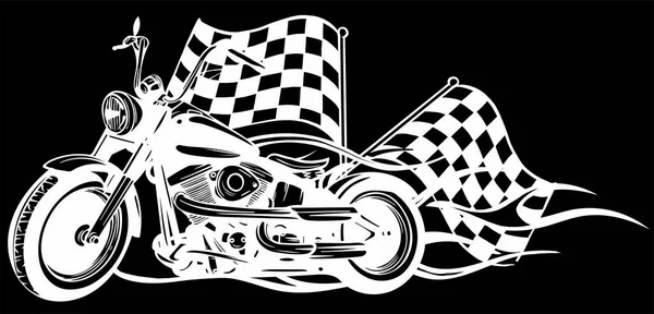 Vintage Chopper en fond noir illustration vectorielle — Image vectorielle