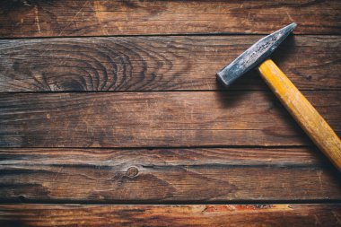 Mutlu Babalar günü. Eski ahşap arka plan kopya alanı metin