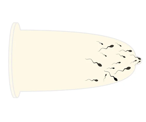 Сперма в презервативе. Иллюстрация. Международный день контрацепции . — стоковый вектор