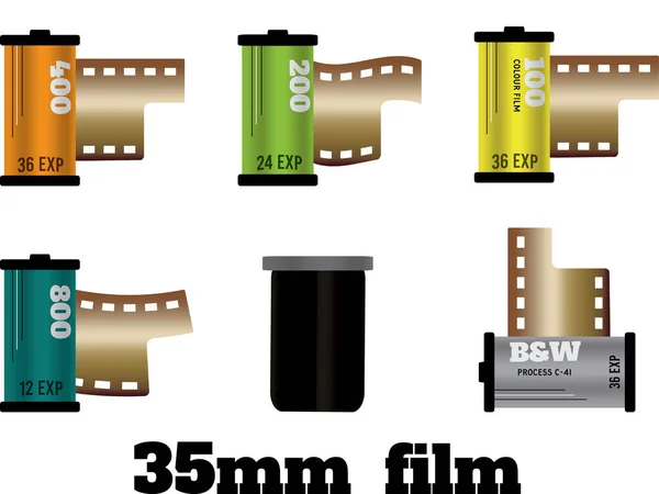 Gráficos Vetoriais Rolos Filme 35Mm — Vetor de Stock