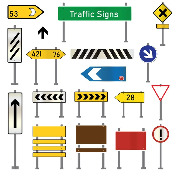 一套完全可编辑的矢量公路标志 — 图库矢量图片