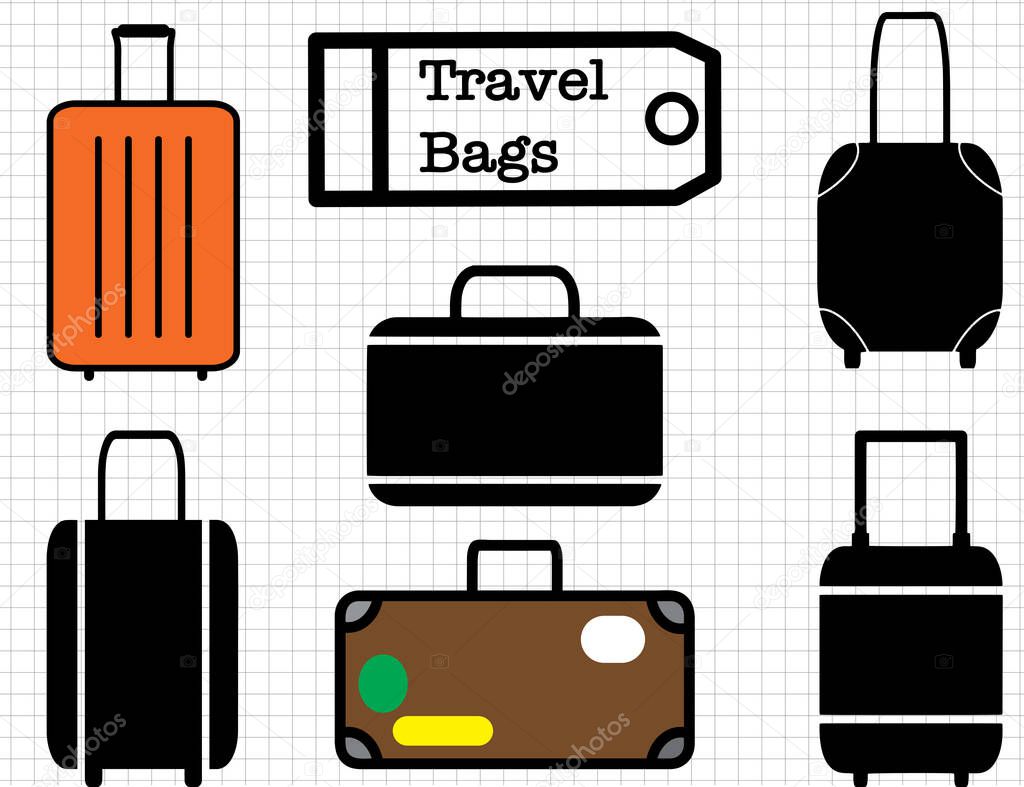 Luggage and suitcase icons